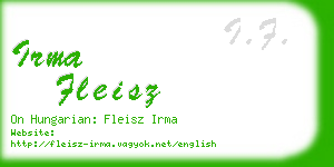 irma fleisz business card